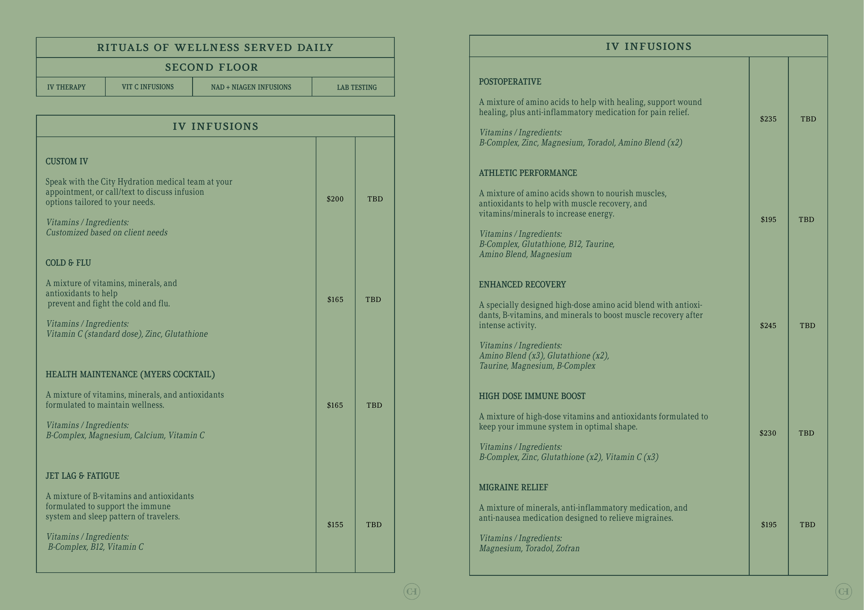 Menu / second floor. artwork