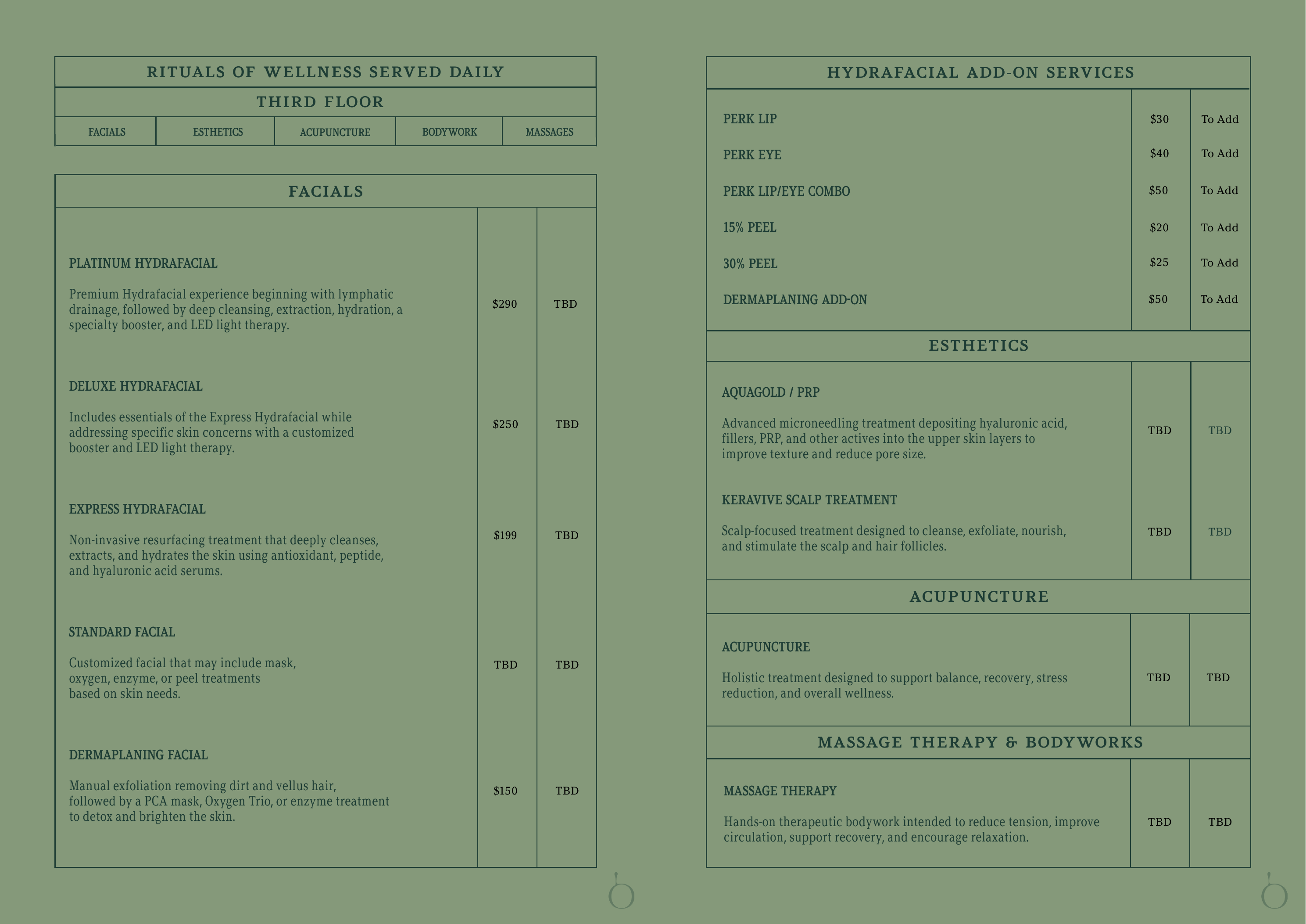 Menu / third floor + micronutrient. artwork